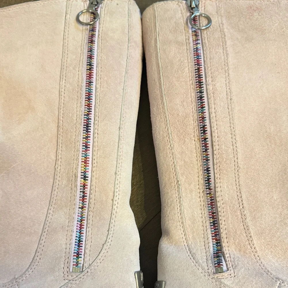 UGG Hayden Tall Boots Seashell Pink Sheepskin Shearling Size 5 Limited Edition